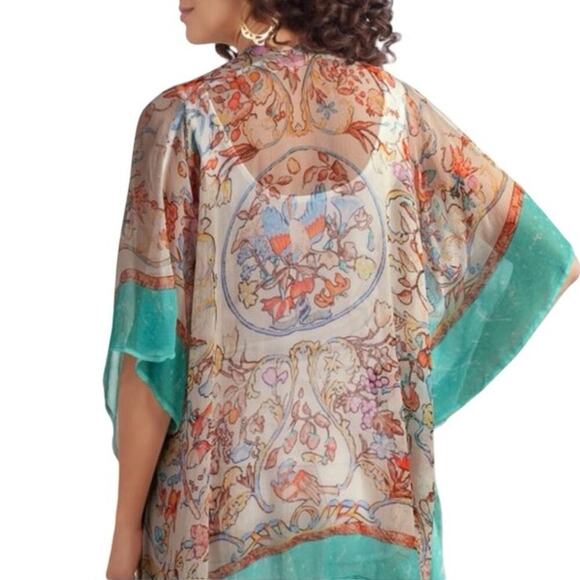 Soft Surroundings Women’s Eloise Floral Open Front Kimono Size S/M - Picture 2 of 10